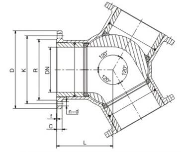 120 Degree 135 Degree Y Type 3 Way Ball Valves