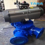 135 degree cast steel y type 3 way ball valves China