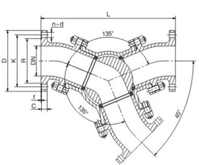 120 Degree 135 Degree Y Type 3 Way Ball Valves