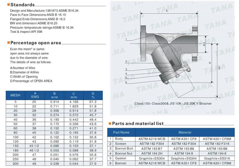 ANSI Flanged Y type Strainer